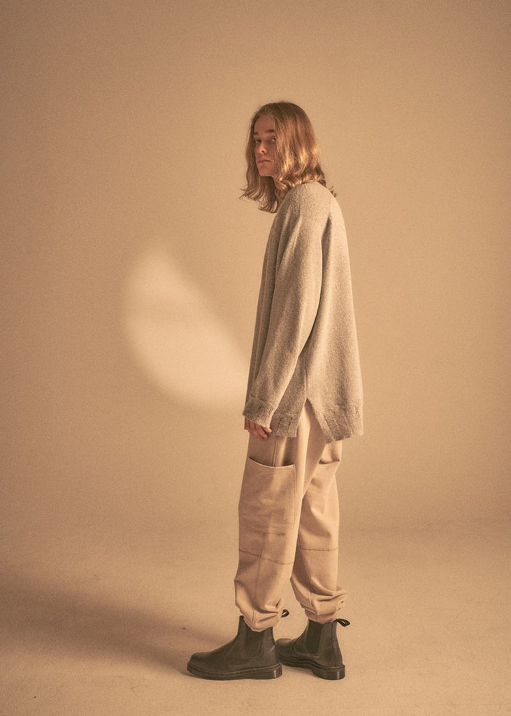 オベルー(OVERR) 20SS DEMAGE DETAIL GRAY KNIT