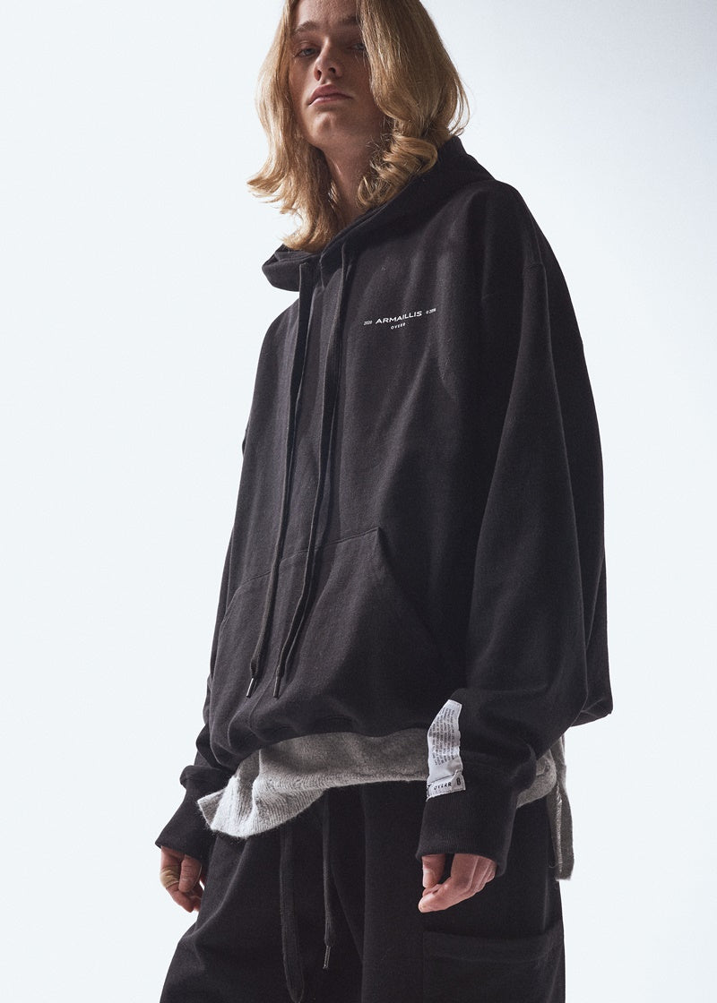 オベルー(OVERR) 20SS BASIC LOGO BLACK HOODIE