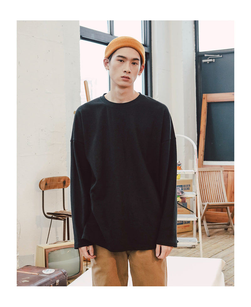 JEMUT (ジェモッ) OVERFIT LAYERED LONG T-SHIRTS BLACK KJLT2153