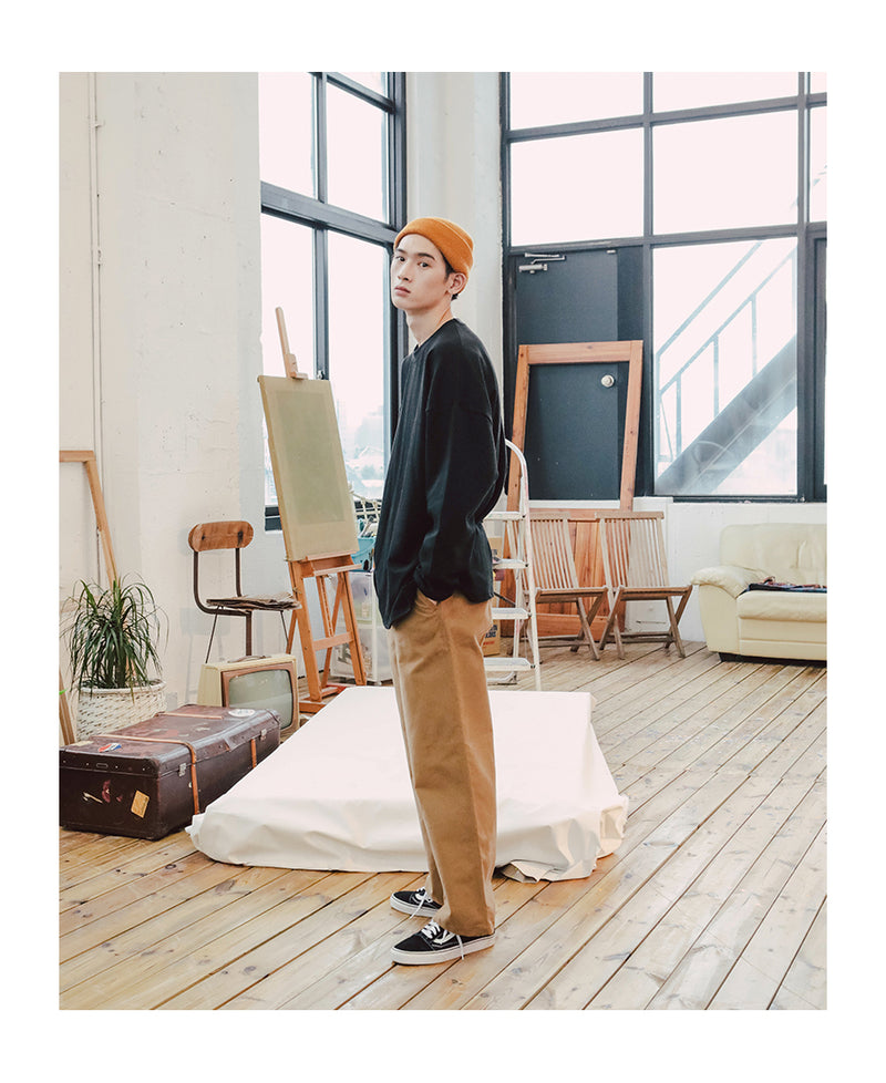 JEMUT (ジェモッ) OVERFIT LAYERED LONG T-SHIRTS BLACK KJLT2153