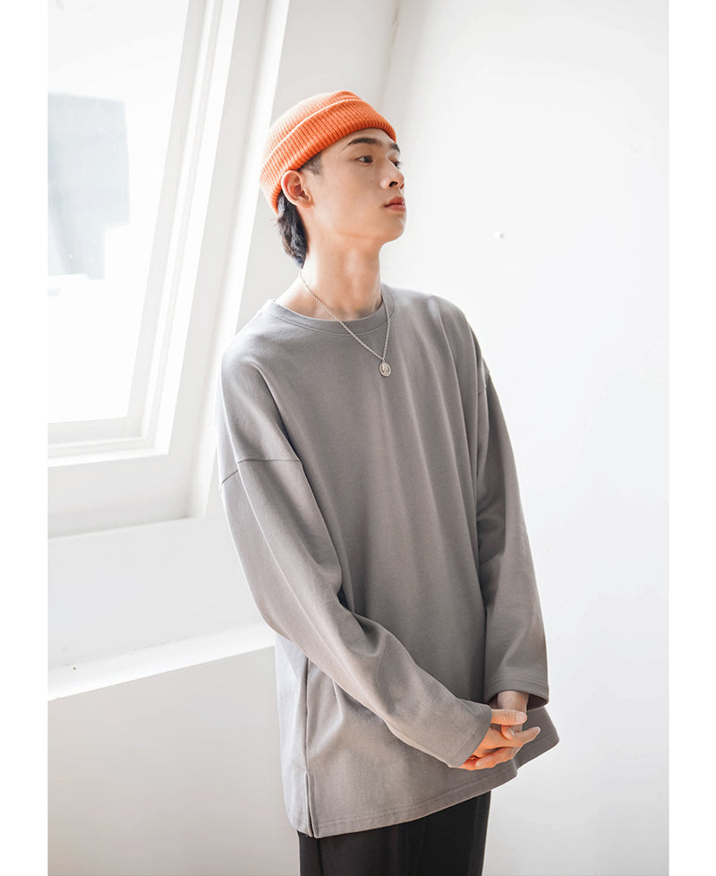 JEMUT (ジェモッ) OVERFIT LAYERED LONG T-SHIRTS DARK GRAY KJLT2153