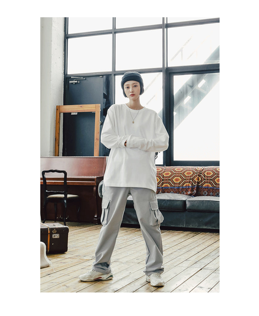 JEMUT (ジェモッ) YOUTH WIDE CARGO PANTS 4COLOR GRAY YHLP2159