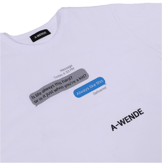 オウェンド(A-WENDE) message T-shirt
