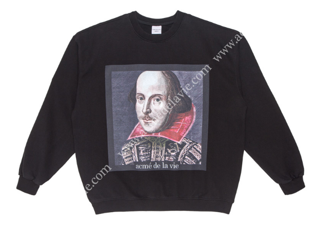 アクメドラビ(acme' de la vie) ADLV VINTAGE WASHING SWEATS T-SHIRT BLACK SHAKESPEARE