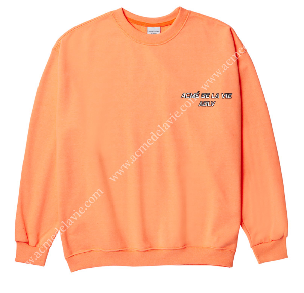 アクメドラビ(acme' de la vie) ADLV SWEATSHIRT "I CAN'T TAKE IT" NEON ORANGE