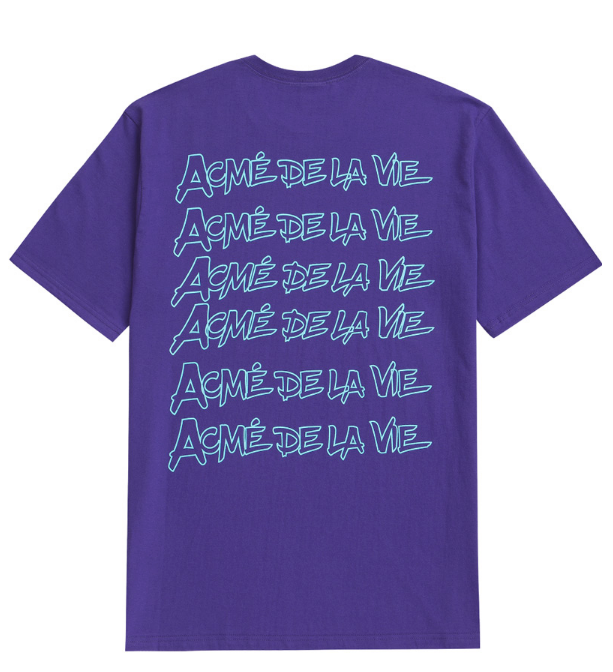 アクメドラビ(acme' de la vie) ADLV HANDWRITING SHORT SLEEVE T-SHIRT PURPLE