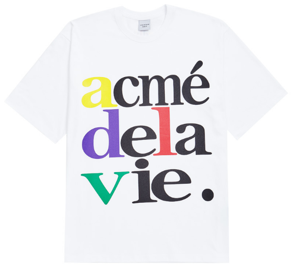 アクメドラビ(acme' de la vie) ADLV 4COLOR BIG LOGO SHORT SLEEVE T-SHIRT WHITE