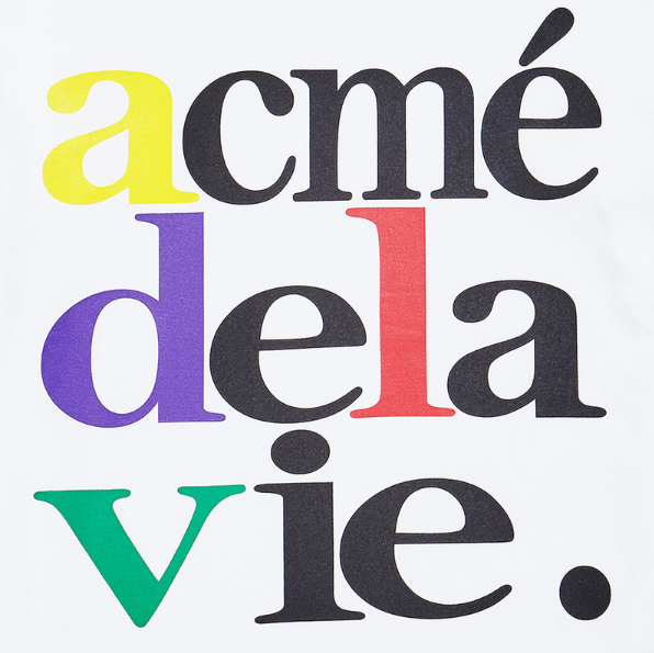 アクメドラビ(acme' de la vie) ADLV 4COLOR BIG LOGO SHORT SLEEVE T-SHIRT WHITE