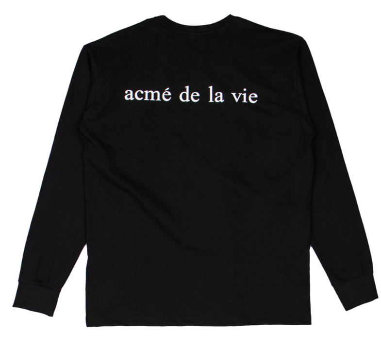 アクメドラビ(acme' de la vie) ADLV BABY FACE LONG SLEEVE STRAW HAT T-SHIRT (ブラック)