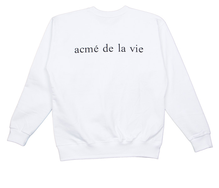 アクメドラビ(acme' de la vie) ADLV BABY FACE SWEATSHIRT WHITE RUGBY