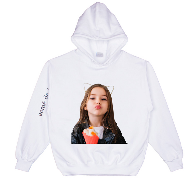 アクメドラビ(acme' de la vie) ADLV BABY FACE KISS HOODIE WHITE
