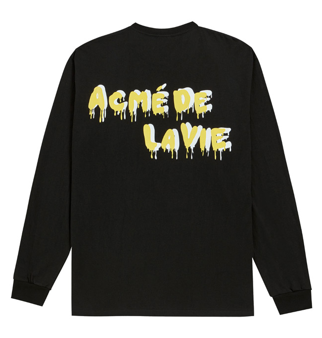 アクメドラビ(acme' de la vie) ADLV LONG SLEEVE T-SHIRT Black&Grey (ブラック)
