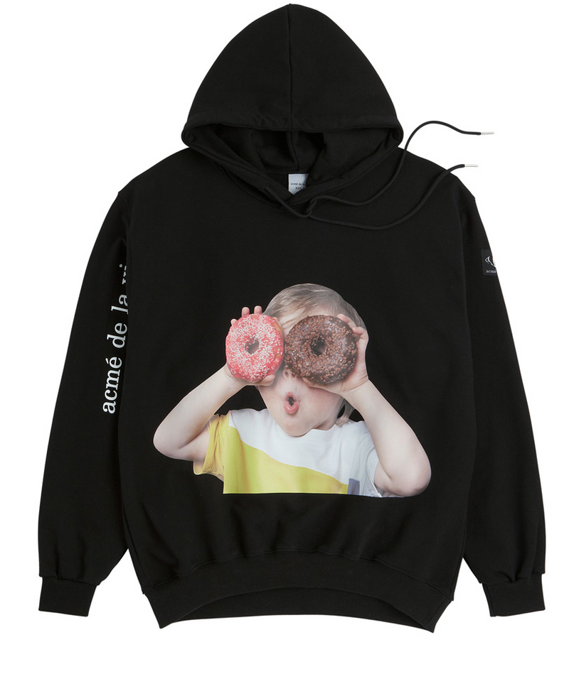 アクメドラビ(acme' de la vie) ADLV BABY FACE HOODIE BLACK DONUT 1