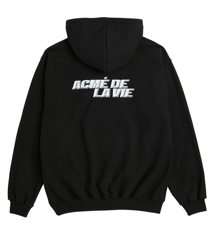 アクメドラビ(acme' de la vie) ADLV DIGITAL PRINTING HOODIE ANGRY MAN BLACK