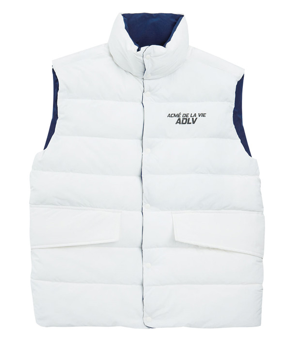 アクメドラビ(acme' de la vie) ADLV REVERSIBLE PADDING VEST WHITE/NAVY