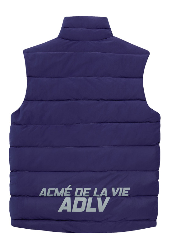 アクメドラビ(acme' de la vie) ADLV REVERSIBLE PADDING VEST PURPLE/GREY