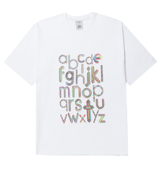 アクメドラビ(acme' de la vie) ADLV X Steven Willson ALPHABET SHORT SLEEVE T-SHIRT  WHITE