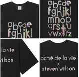 アクメドラビ(acme' de la vie) ADLV X Steven Willson ALPHABET SHORT SLEEVE T-SHIRT (ブラック)