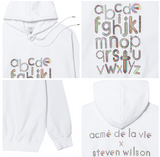 アクメドラビ(acme' de la vie) ADLV X Steven Willson ALPHABET HOODIE WHITE