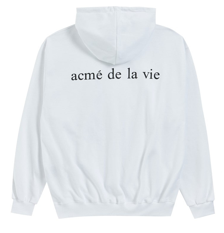 アクメドラビ(acme' de la vie) ADLV BABY FACE HOODIE WHITE PIZZA (WHITE)