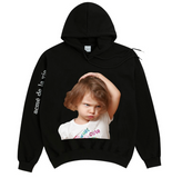 アクメドラビ(acme' de la vie) ADLV BABY FACE HOODIE BLACK WHITE T-SHIRT GIRL (BLACK)