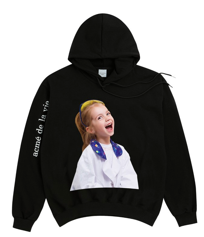 アクメドラビ(acme' de la vie) ADLV BABY FACE HOODIE BLACK LABORATORY (BLACK)
