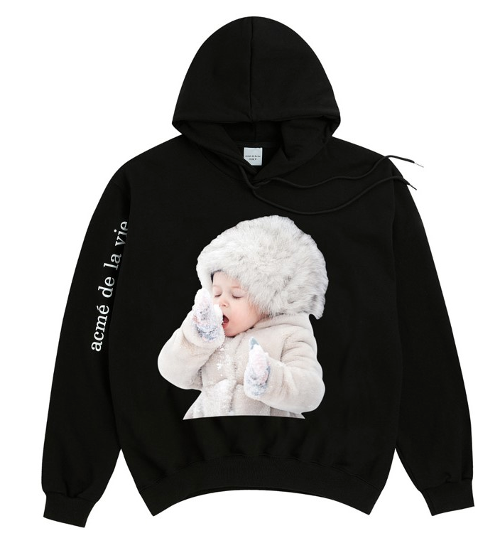 アクメドラビ(acme' de la vie) ADLV BABY FACE HOODIE BLACK SNOW (BLACK)