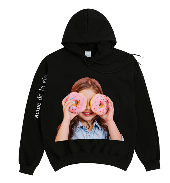 アクメドラビ(acme' de la vie) ADLV BABY FACE HOODIE BLACK