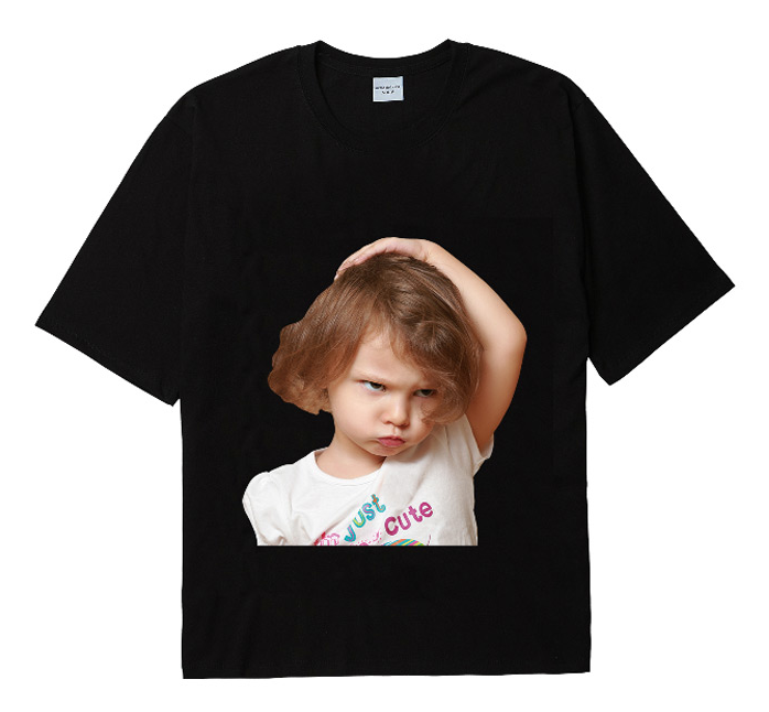 アクメドラビ(acme' de la vie) ADLV BABY FACE SHORT SLEEVE T-SHIRT BLACK WHITE T-SHIRT GIRL