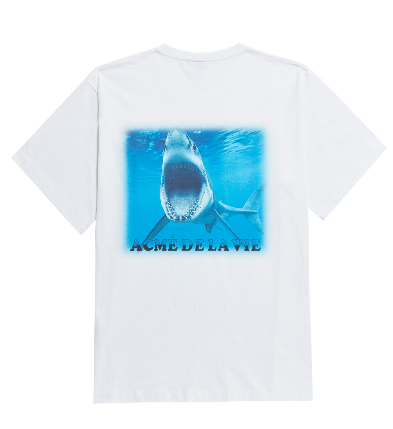 アクメドラビ(acme' de la vie) ADLV DIGITAL PRINTING SHORT SLEEVE T-SHIRT SHARK WHITE