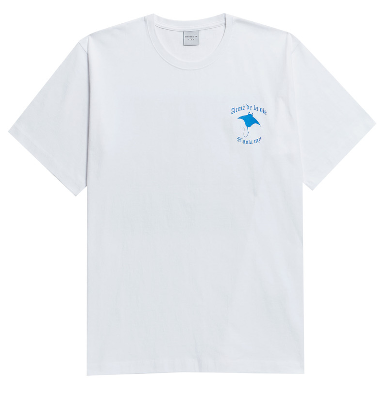 アクメドラビ(acme' de la vie) ADLV DIGITAL PRINTING SHORT SLEEVE T-SHIRT MANTA RAY TWO WHITE