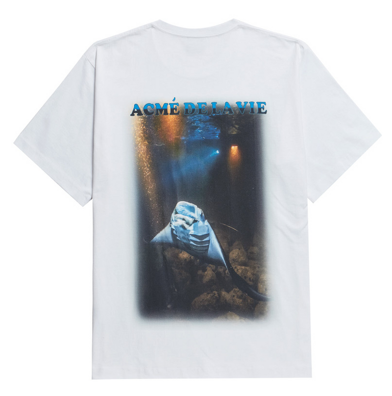 アクメドラビ(acme' de la vie) ADLV DIGITAL PRINTING SHORT SLEEVE T-SHIRT MANTA RAY TWO WHITE