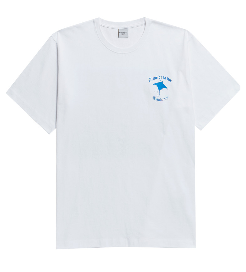 アクメドラビ(acme' de la vie) ADLV DIGITAL PRINTING SHORT SLEEVE T-SHIRT MANTA RAY ONE WHITE