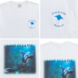 アクメドラビ(acme' de la vie) ADLV DIGITAL PRINTING SHORT SLEEVE T-SHIRT MANTA RAY ONE WHITE