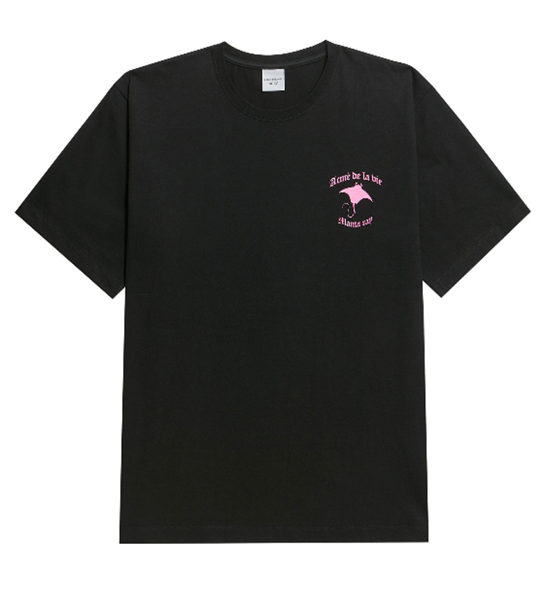 アクメドラビ(acme' de la vie) ADLV DIGITAL PRINTING SHORT SLEEVE T-SHIRT MANTA RAY TWO BLACK