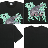 アクメドラビ(acme' de la vie) ADLV CROCODILE CMYK SHORT SLEEVE T-SHIRT BLACK