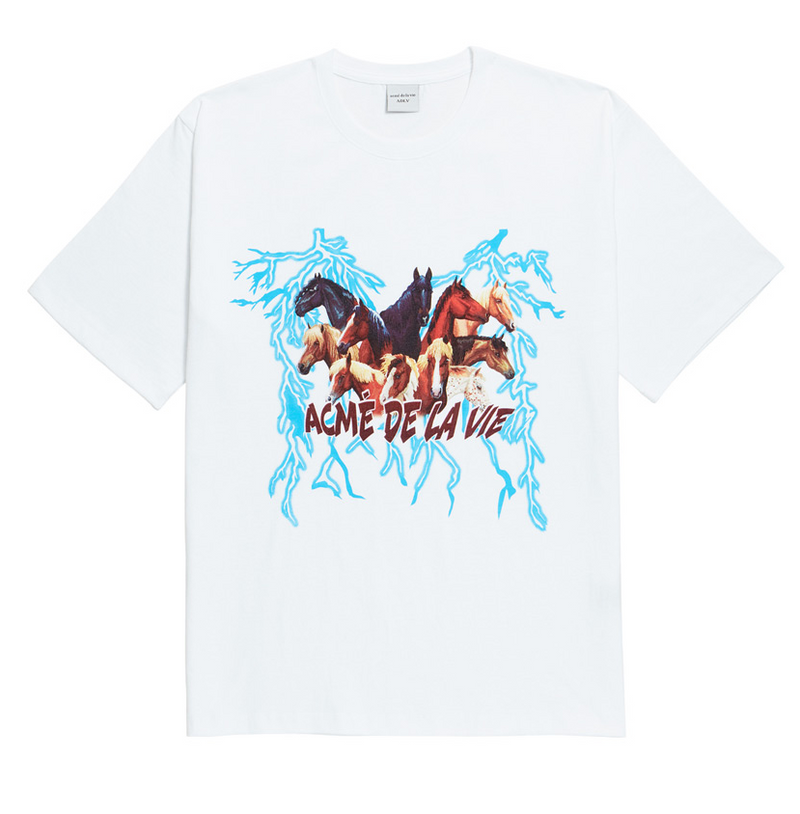 アクメドラビ(acme' de la vie) ADLV HORSE CMYK SHORT SLEEVE T-SHIRT WHITE