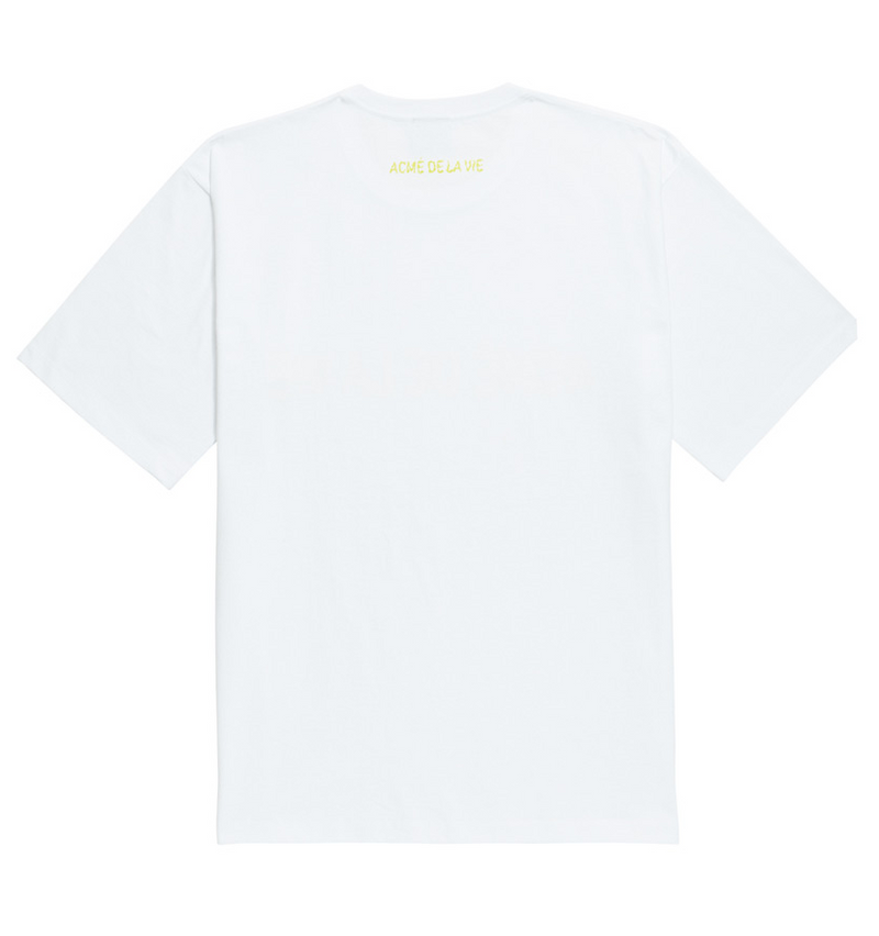 アクメドラビ(acme' de la vie) ADLV NEON LOGO SHORT SLEEVE T-SHIRT WHITE YELLOW