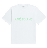 アクメドラビ(acme' de la vie) ADLV NEON LOGO SHORT SLEEVE T-SHIRT WHITE GREEN