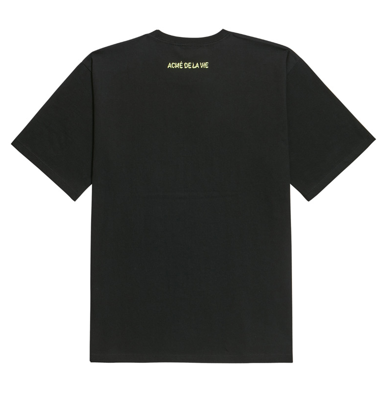 アクメドラビ(acme' de la vie) ADLV NEON LOGO SHORT SLEEVE T-SHIRT BLACK YELLOW