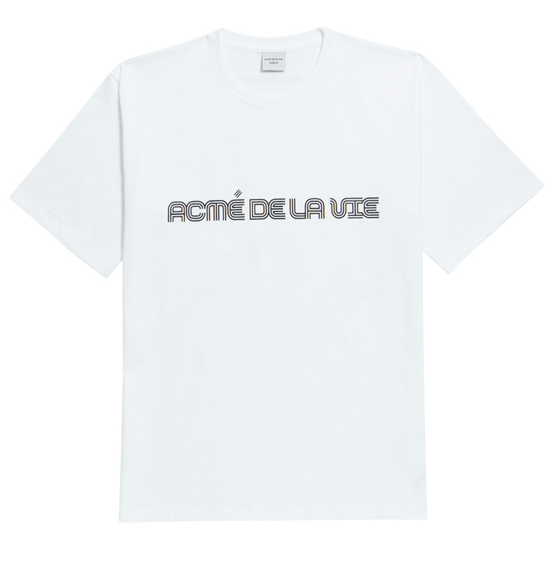 アクメドラビ(acme' de la vie) ADLV 3 LINE LOGO SHORT SLEEVE T-SHIRT WHITE