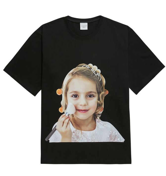 アクメドラビ(acme' de la vie) ADLV BABY FACE SHORT SLEEVE T-SHIRT BLACK MAKEUP