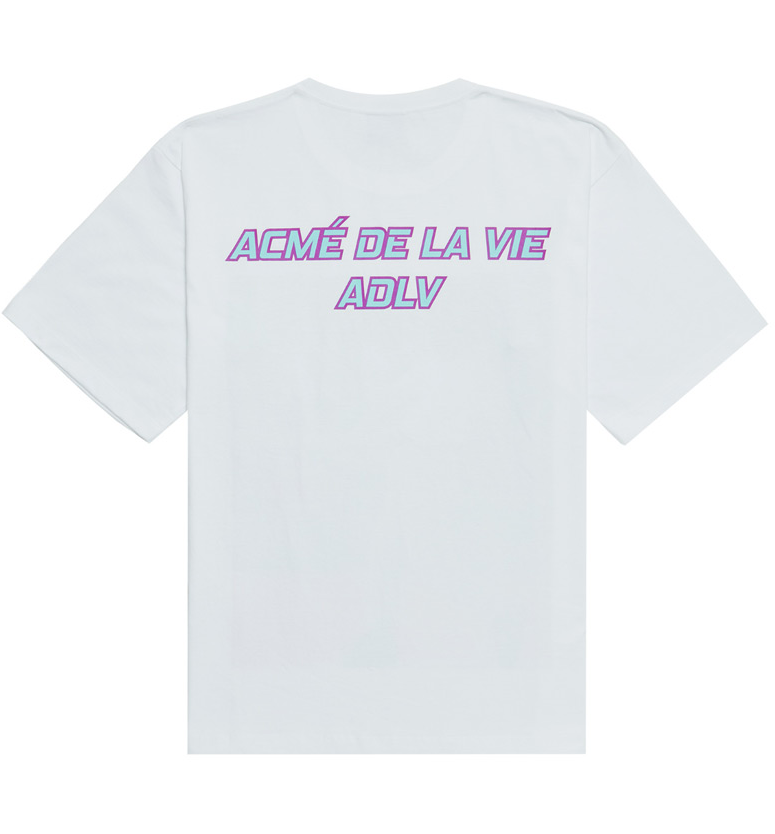 アクメドラビ(acme' de la vie) ADLV WOOPS BASEBALL SHORT SLEEVE T-SHIRT WHITE