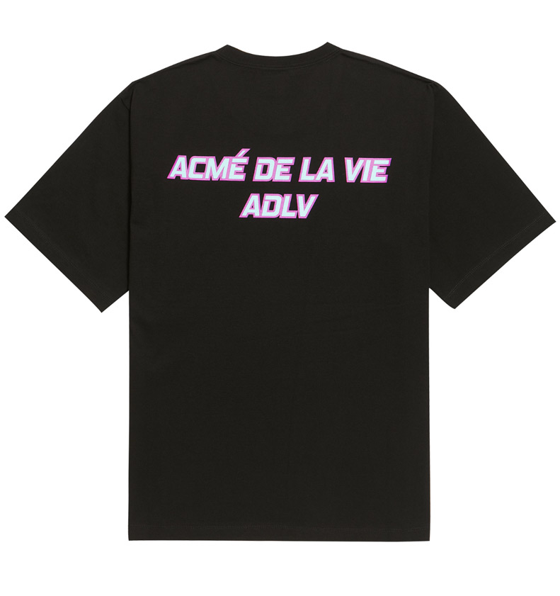アクメドラビ(acme' de la vie) ADLV WOOPS BASEBALL SHORT SLEEVE T-SHIRT BLACK