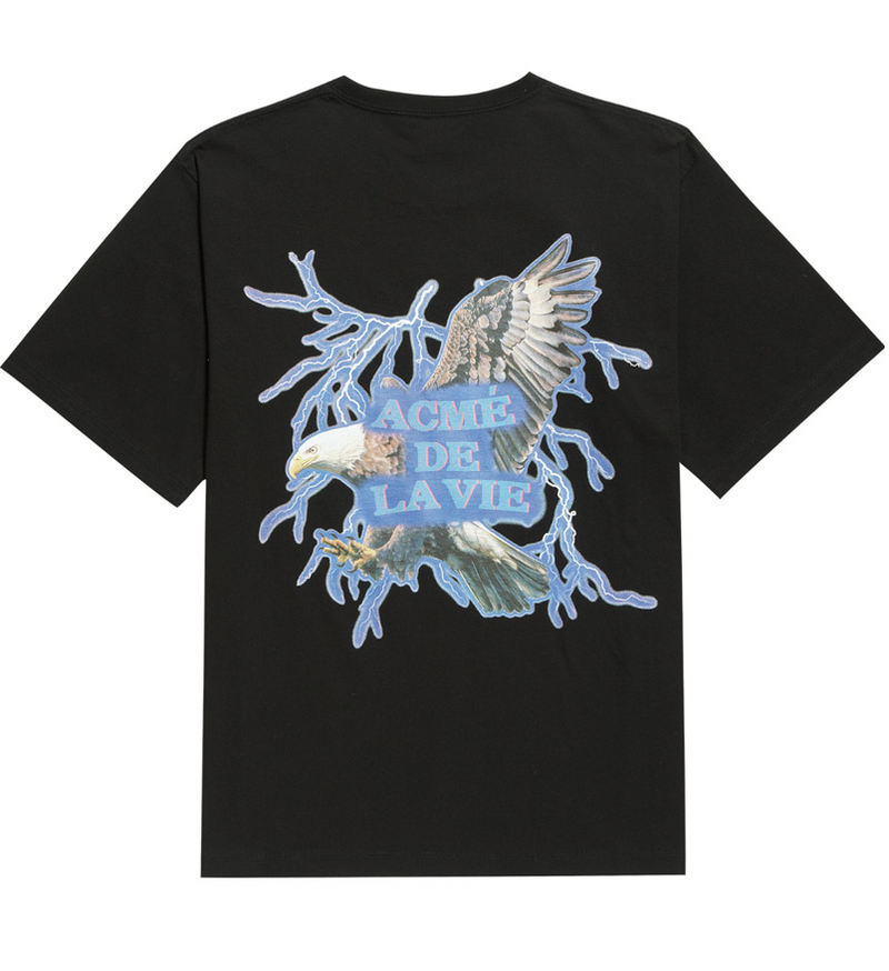 アクメドラビ(acme' de la vie) ADLV EAGLE COLOR SEPARATION SHORT SLEEVE T-SHIRT BLACK