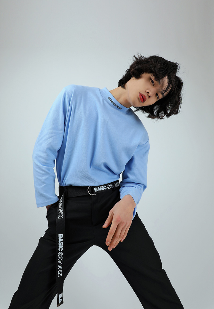 ベーシックコットン(BASIC COTTON) BASIC turtleneck (スカイブルー)