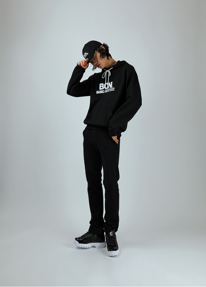 ベーシックコットン(BASIC COTTON) BCNパーカー (ブラック)