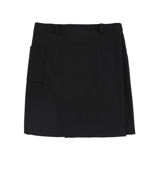 베이직코튼(BASIC COTTON) Basic Skirts + Belt Set (블랙)