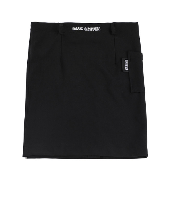 ベーシックコットン(BASIC COTTON) Basic Skirts + Belt Set (ブラック)