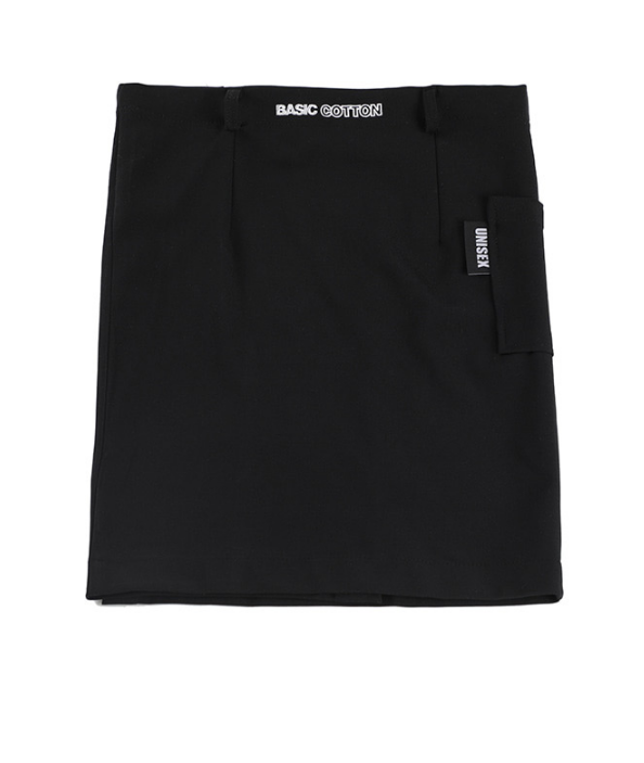 베이직코튼(BASIC COTTON) Basic Skirts + Belt Set (블랙)